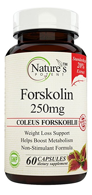 Nature's Potent - Forskolin for Weight Loss: 250 Mg Coleus Forskohlii - Standardized to 20% Pure Extract, 60 (capsules)
