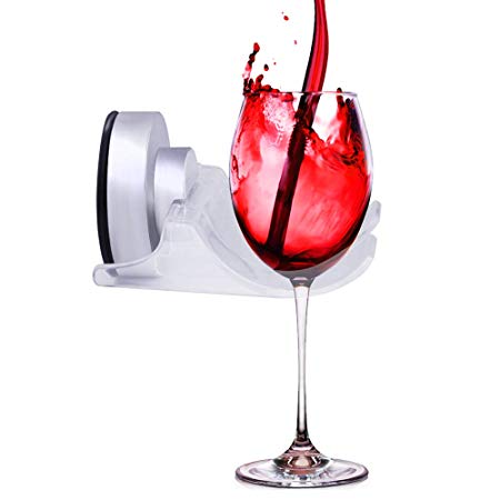SYIDINZN Wine Beer Cup Holder Caddy Organizer for Bath & Shower | Bathroom Drink Holder - Portable Suction Cup Cupholder for Wine Glasses, Shaver, Cellphone, Towel Etc (1 Pack)