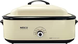 Nesco 4818-14 Classic Roaster Oven, 18-Quart, Porcelain Cookwell, Ivory