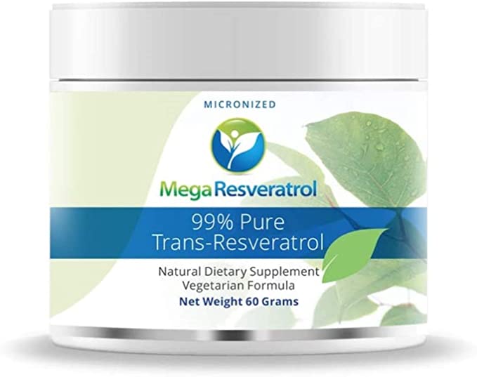 Mega Resveratrol, Pharmaceutical Grade, 99% Pure Micronized Trans-Resveratrol Powder, Purity Certified.