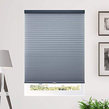 Chicology Cordless Cellular Shades Privacy Single Cell Window Blind, 30" W X 64" H, Morning Ocean Light Filtering - CCSMO3064