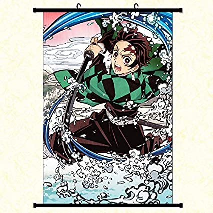 Tina Art Demon Slayer: Kimetsu no Yaiba 36 x 24 inches Fabric Wall Poster with Frame and Hanger