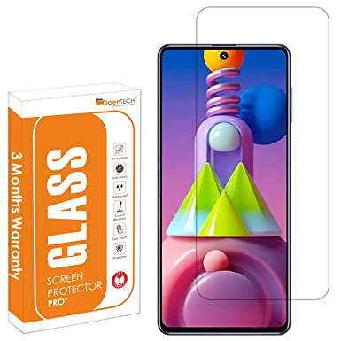 OpenTech® Tempered Glass Screen Protector Compatible for Samsung Galaxy M51 / M52 / M62 / F62 / A71 (Transparent) Full Screen Coverage (Except Edges) with Easy Installation Kit