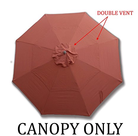 Double Vented Replacement umbrella canopy for 11ft 8 ribs in Terra (Canopy Only)