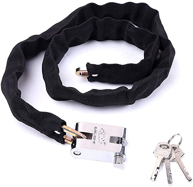 Bicycle Chain Lock,Safety Chain Lock kit,Heavy Duty Motorcycle Lock, Chain Lock,8mm Heavy Duty Lock with 3 Keys,Very Suitable for Motorcycles,Motorcycles,Bicycles,generators,Gates,Bicycles,Scooters.