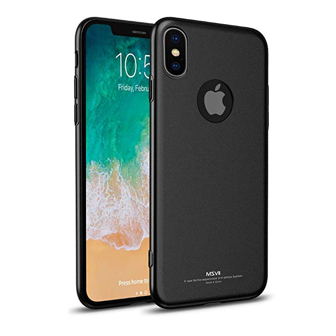 Msvii (Sandy Series) Ultra Thin Matte Back Cover for Apple iPhone X (2018) Plastic Hard Case Support Wireless Charging