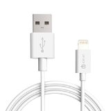 Apple MFi Certified iClever 6Ft 18M 8-Pin Lightning to USB SYNC and Charging Cable w Compact Connector for iPhone 6S 6S Plus 6 6 5S 5  iPad Pro Air Mini 4 iPod Touch 5th Nano 7th White