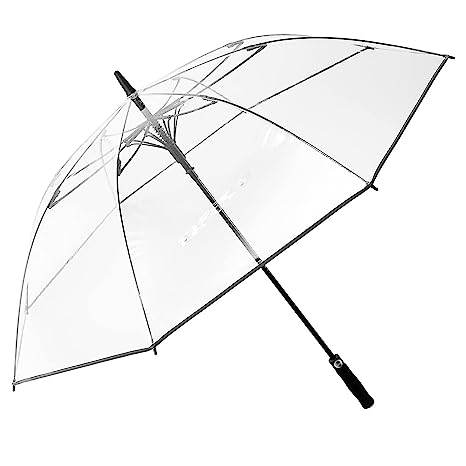 G4Free 62 Inch Clear Golf Umbrella Transparent Auto Open Large Stick Umbrella Oversized Umbrella Windproof Waterproof with Sleeve for Women Men