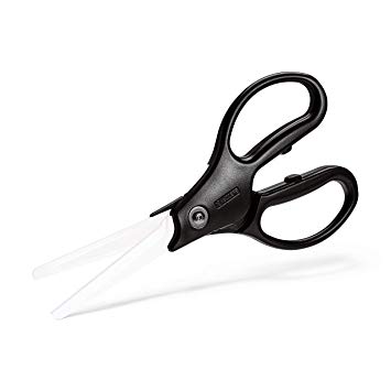 Kyocera CSL-07WH-BK Ceramic Scissors, Overall length 7.2" with 2.7" Long Blades, Black Handle with White