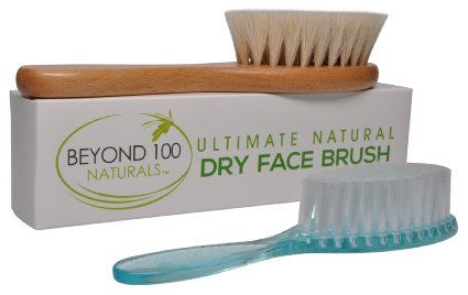Best Dry Skin Face Brush with Natural Bristles to Exfoliate and Detox for Healthy and Beautiful Skin - FREE Wet Face Brush- Improve Circulation - Perfect Gift - Buy Now
