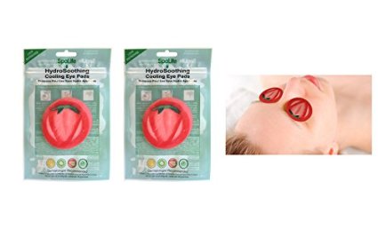 Spa Life Strawberry Hydro Soothing Cooling Eye Pads - 2 Packs (12 Treatments Each) (Choose from Orange Kiwi Strawberry Cucumber or Aloe)