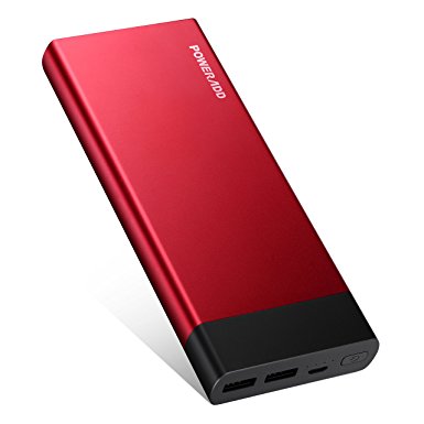 Poweradd Pilot 5GS 20000mAh Portable Charger External Battery Pack with 3.4A Output and SANYO Battery Cells for iPhone, iPad, Samsung Galaxy Note and Other 5V-devices- Red