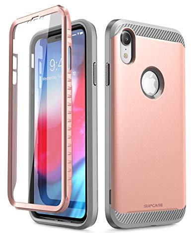 iPhone XR Case, SUPCASE [UB Neo Series] with Built-in Screen Protector Full-Body Protective Dual Layer Armor Cover for iPhone XR 6.1 Inch 2018 Release, Retail Package (Rosegold)