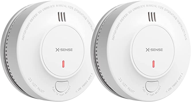 X-Sense 10-Year Battery Smoke Detector, Fire Smoke Alarm with LED Indicator & Silence Button, SD2J0AX, Pack of 2