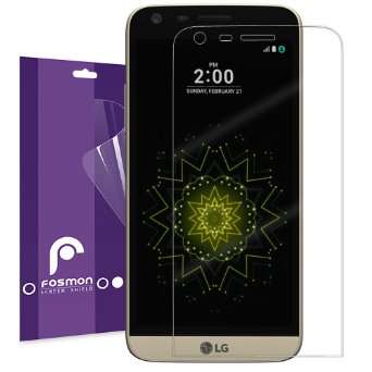 LG G5 Screen Protector, Fosmon [Full Screen Coverage] [TPU Sticky Coating] HD Crystal Clear Screen Shield for LG G5 - 2 Pack