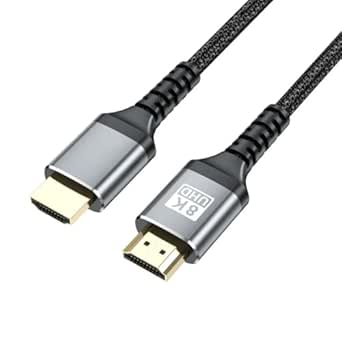 ANRANK 10K 8K HDMI 2.1 Cable, Ultra High Speed HDMI Cord 48Gbps Braided Cable Support 8K@60Hz 4K@120Hz, Compatible for Laptop, Monitor, Roku TV (1.5 Feet)