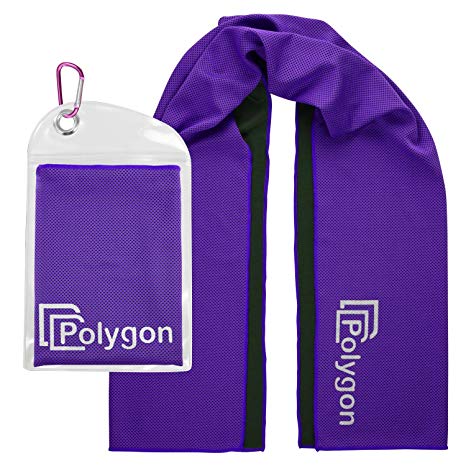 Polygon Cooling Towel, Microfiber Ice Sports Towel, Instant Chilling Neck Wrap for Sports, Workout, Running, Hiking, Fitness, Gym, Yoga, Pilates, Travel, Camping & More, 40" x 12"