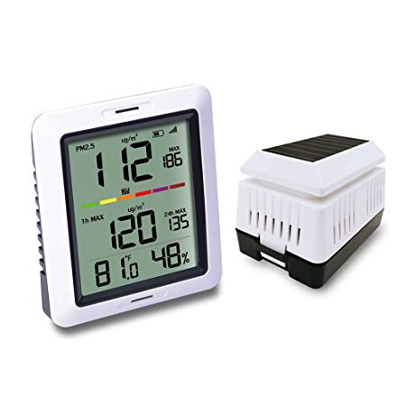 ECOWITT WH0290 Air Quality Monitor Meter PM2.5 Detector Indoor Outdoor with Temperature and Humidity for Home Office Car