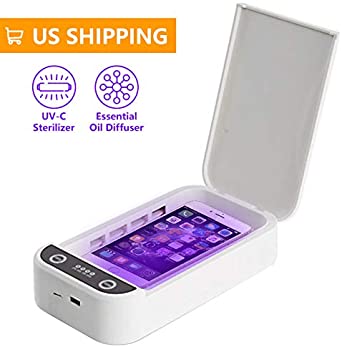 UV Cell Phone Sanitizer, LOPOO Portable UV Light Phone Sterilizer, Aromatherapy Disinfector, Mobile Phone Cleaners UV Light Sanitzier Box for iOS Android Smartphones Watch Jewelry Toothbrush 7.5 inch