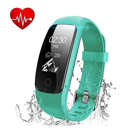 Fitness Tracker Watch, Runme Activity Tracker with Heart Rate Monitor, Bluetooth Pedometer with Sleep Monitor, IP67 Water Resistant Smart Watch Bracelet Wristband with Call/SMS Remind for iOS Android Smartphone