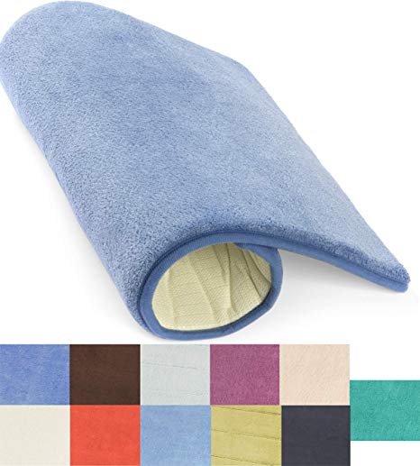 Simple Deluxe Memory Foam Bathroom Floor or Kitchen Runner Rug Mat - Washable, Soft 16 by 22-Inch, Sky Blue