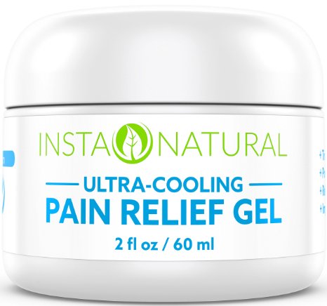InstaNatural Pain Relief Cream with Menthol and Arnica - Best Cooling Gel Medication for Back Knees Elbows Muscles Arthritis and More - Powerful Anti Inflammatory Treatment for Lasting Relief - 2 OZ