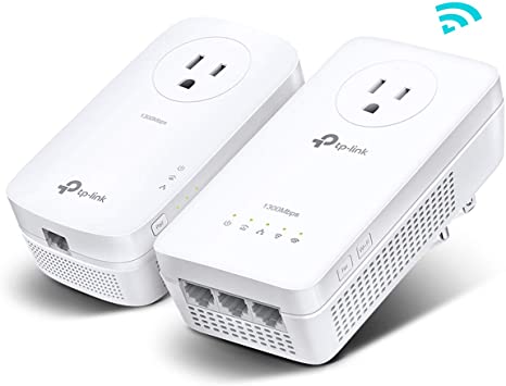 TP-Link AV1300 Powerline WiFi Extender(TL-WPA8631P KIT)- Powerline Ethernet Adapter with AC1200 Dual Band WiFi, Gigabit Port, Ideal for Gaming/4K TV