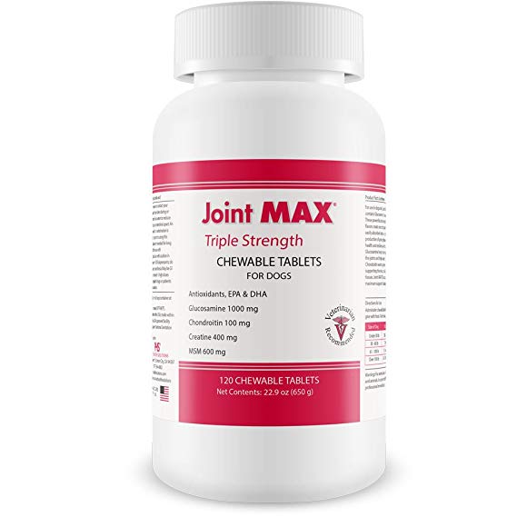 Joint MAX Triple Strength Vitamins, Minerals, Antioxidants - Maximum Joint Health Supplement for Dogs - 120 Chewable Tablets