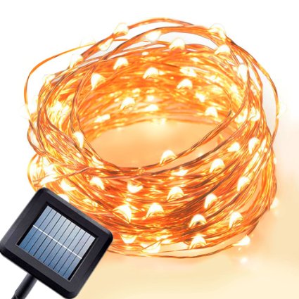 Solar Fairy Lights, Amir® Easter lights, Starry String Lights, 7 Meters, Waterproof, [100 LEDs] , 1.2 V, Warm White, Portable, with Light Sensor, Outdoor Blossom String Lights, Ideal for Christmas, Wedding, Party (Warm White)