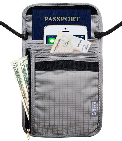 RFID Wallet Passport Holder Neck Stash Wallet Security Neck Pouch Travel Wallet
