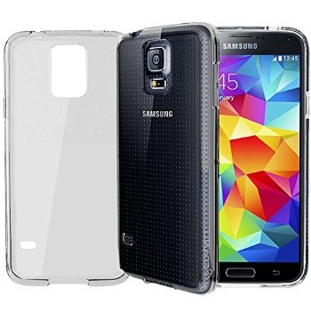 LUVVITT [ClearView] Samsung Galaxy S5 Case Clear View | Scratch-Resistant Hybrid Slim Transparent Case/Cover for Samsung Galaxy S5 - Crystal Clear