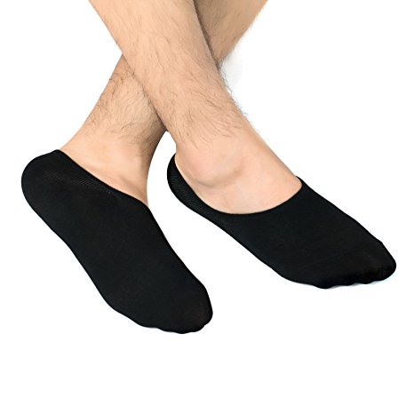 Ueither Mens Cozy No Show Cotton Socks Anti Slip