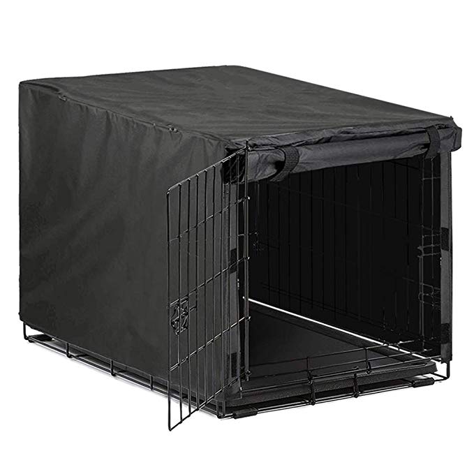 Avanigo Black Dog Crate Cover for 24 30 36 42 48 Inches Metal Crates Wire Dog Cage,Pet Indoor/Outdoor Durable Waterproof Pet Kennel Covers