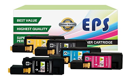 EPS Replacement Dell 1250c 1350cnw 1355cn High Yield Value Pack Toner Cartridges(2 BLACK, 1 CYAN, 1 YELLOW, 1 MAGENTA)