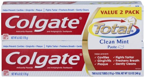 Colgate Total Original Clean Mint Toothpaste Twin Pack, 12-Ounce