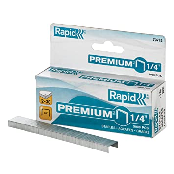 Rapid Premium Staples, 1/4 Inch, 5,000 Staples Per Box (73782)