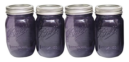 Ball Jar Ball Mason Jars, Purple, Regular Mouth, pint, 12Count,