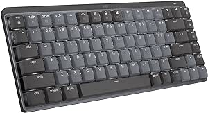 Logitech MX Mechanical Mini Wireless Illuminated Keyboard, Clicky Switches, Backlit, Bluetooth, USB-C, macOS, Windows, Linux, iOS, Android, Metal (Renewed)