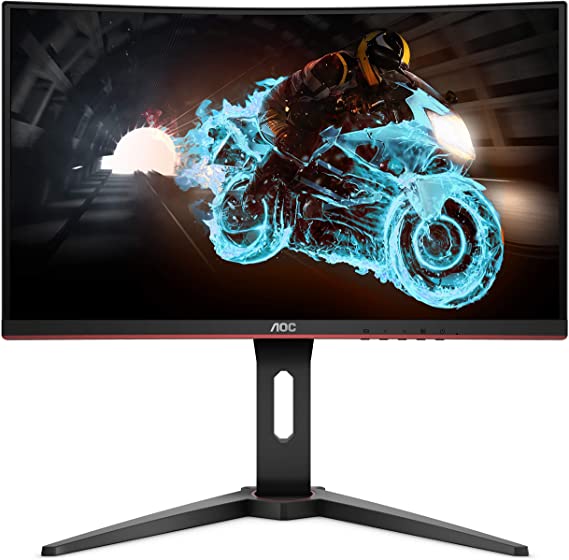 AOC C24G1A 24" Curved Frameless Gaming Monitor, FHD 1920x1080, 1500R, VA, 1ms MPRT, 165Hz (144Hz Supported), FreeSync Premium, Height Adjustable