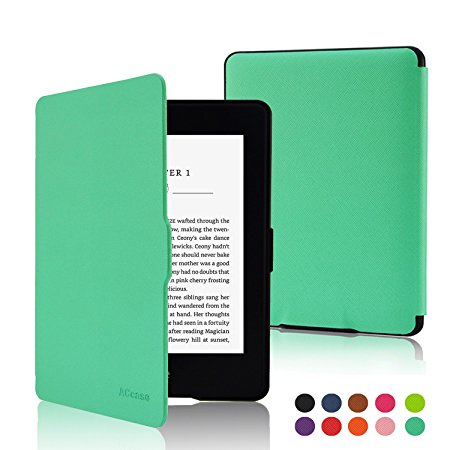 ACdream Kindle Paperwhite Case, The Thinnest and Lightest PU Leather Smart Cover Case for All-new Kindle Paperwhite (Fits All versions: 2012, 2013, 2014 and 2015 new 300 PPI), Sky Blue