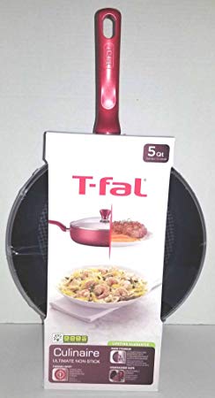 T-Fal Culinaire 5 Qt. Covered Jumbo Fry Pan (Red)