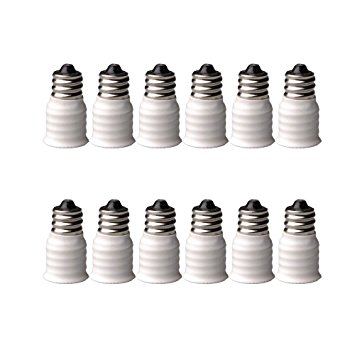 SmartDealsPro 12-Pack E12 Male to E14 Female White Bulb Converter LED Light Holder Lamp Adapter Socket Changer