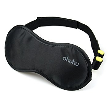 Ohuhu Unisex (Man / Woman) Sleep Mask with Ear Plugs - Lightweight, Block Light Completely, Black (1 PACK)