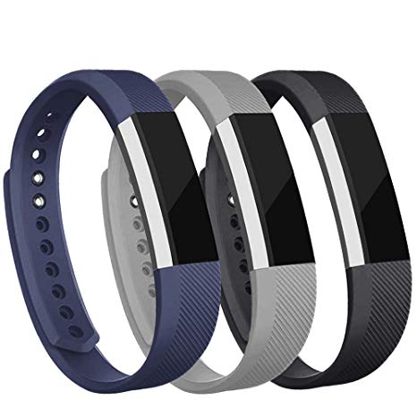 iGK Replacement Bands Compatible for Fitbit Alta and Fitbit Alta HR(3 Pack), Newest Adjustable Sport Strap Smartwatch Fitness Wristbands