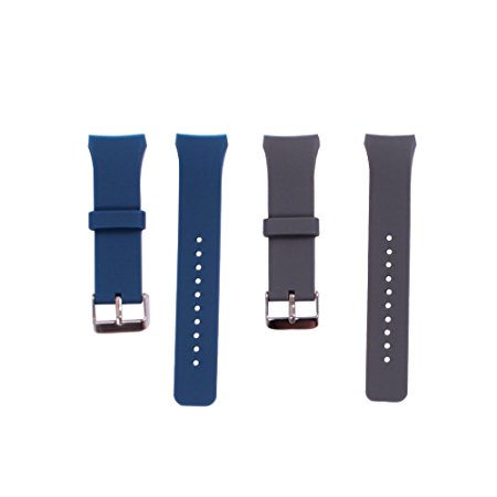 2PC Samsung Gear S2 Watch Band YGDZ Soft Silicone Sport Replacement Band for Samsung Gear S2 Smart Watch SM-R720 SM-R730 Version Only,Gray and Blue