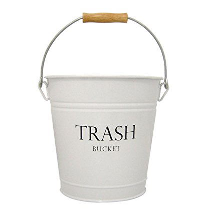 InterDesign Pail Wastebasket Trash Can, White