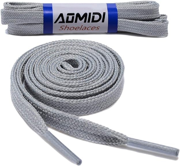 AOMIDI Flat Shoelaces Wide Shoes Lace 2 Pairs Wide Shoelaces Hollow Thick Flat Shoe Laces for Sneakers and Shoes