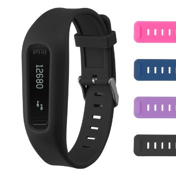 Fitbit One Buckle Bracelet - Adjustable Wristband and Wristwatch Style - Fitbit One Silicone Replacement Secure Band with Chrome Watch Clasp and Fastener Buckle - Fix the Tracker Fall Off Problem