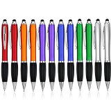 Stylus pen F-color8482 Black Ink 2 in 1 Ultralight Stylus and Ballpoint for Touch Screens iPhone 6s 6s Plus 6 6 Plus 5 5s 5c iPad ProiPod Android Samsung Purple Green Silver Orange Red Blue 12 Pack