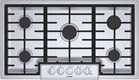 Bosch NGM8656UC 800 Series 36 Stainless 5 Burner Gas Cooktop